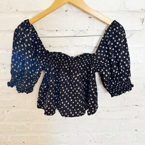 Urban Outfitters Puff Sleeve Square Neck Cropped Blouse – Size Small